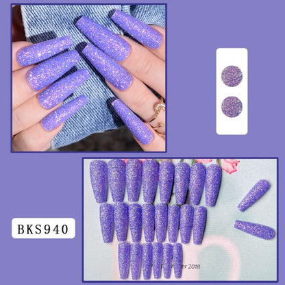 Long Coffin False Nails - Orchid Unique 