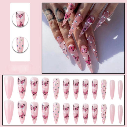 Long Stiletto False Nails - Orchid Unique 