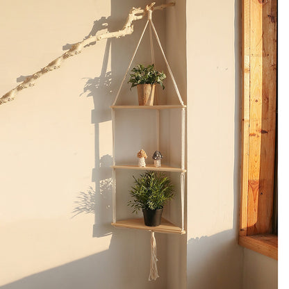 BOHO Floating Shelves Wood Stand - Orchid Unique 