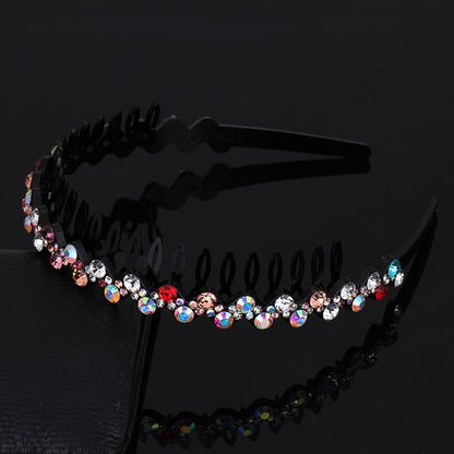 Fashion Pearl Non-Slip Rhinestone Hairbands Elastic Flower Women Hair Hoop Bands Headband Bezel Girls Hair Accessories Headdress - Orchid Unique 