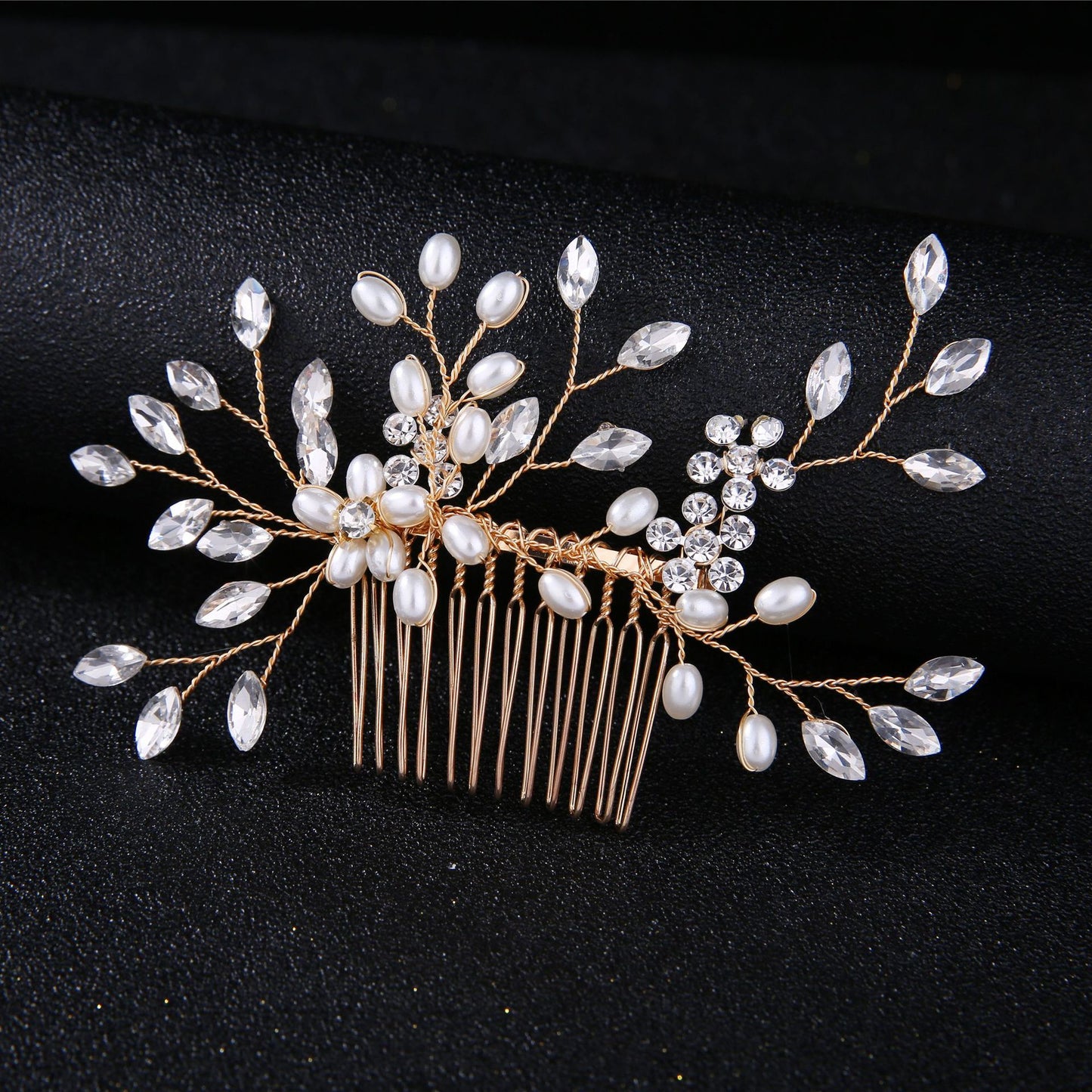 Rhinestone Bridal Hair Comb Pearl Tiaras - Orchid Unique  Orchid Unique 