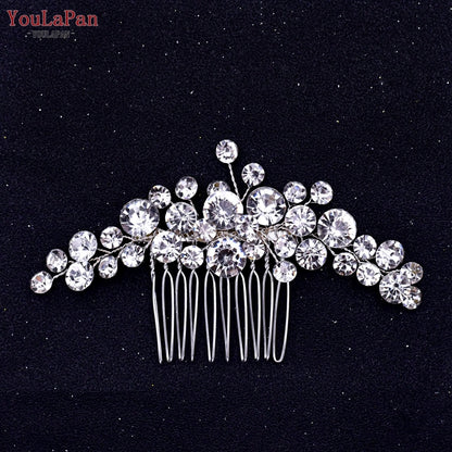 YouLaPan HP133 Rhinestone Crystal Bridal Hair Accessories Women Hair Comb Bride Hair Clips Flower Hair Pins Party Headpiece - Orchid Unique 