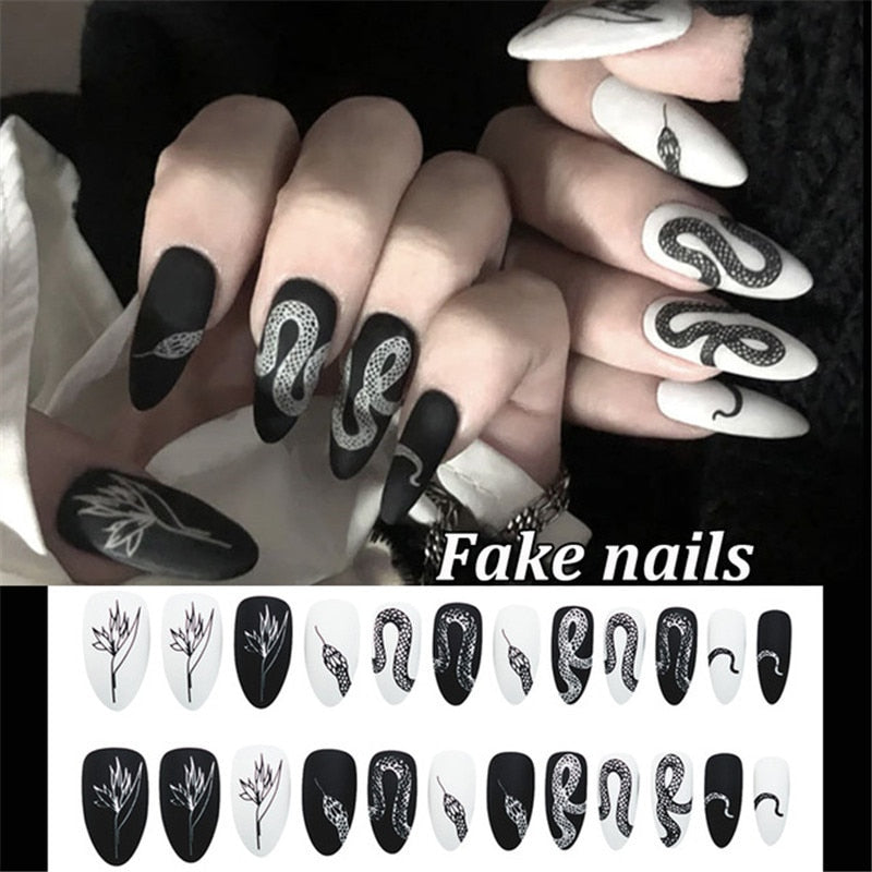 Fake Nails With stylish Decorations - Orchid Unique  Orchid Unique 