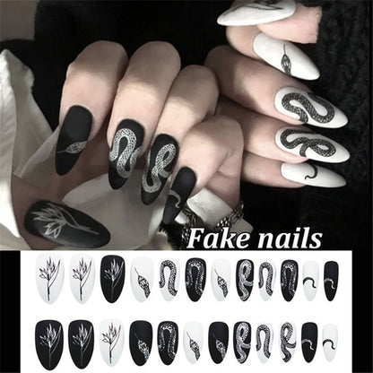 Fake Nails With stylish Decorations - Orchid Unique 