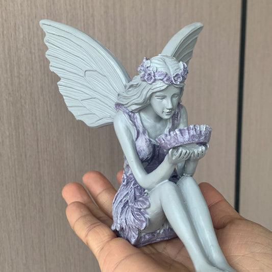 Sitting Fairy Statue - Orchid Unique