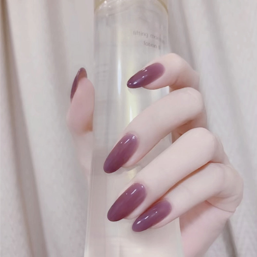 Mid-length False Nails With Glue - Orchid Unique  Orchid Unique 