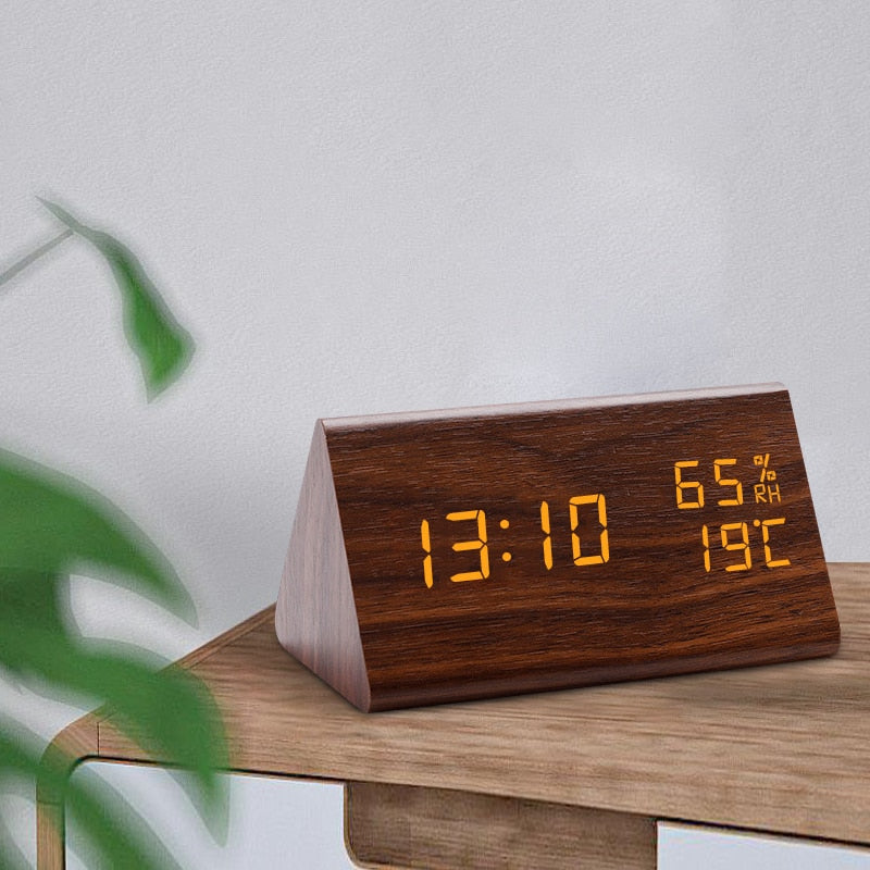 Digital Clock LED Wooden Alarm Clock Table - Orchid Unique 
