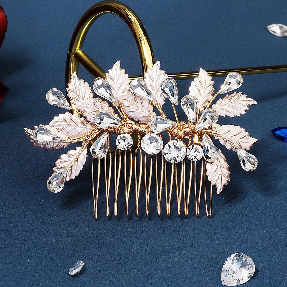 Rhinestone Bridal Hair Comb Pearl Tiaras - Orchid Unique  Orchid Unique 