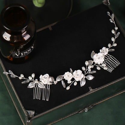 Rhinestone Bridal Hair Comb Pearl Tiaras - Orchid Unique 