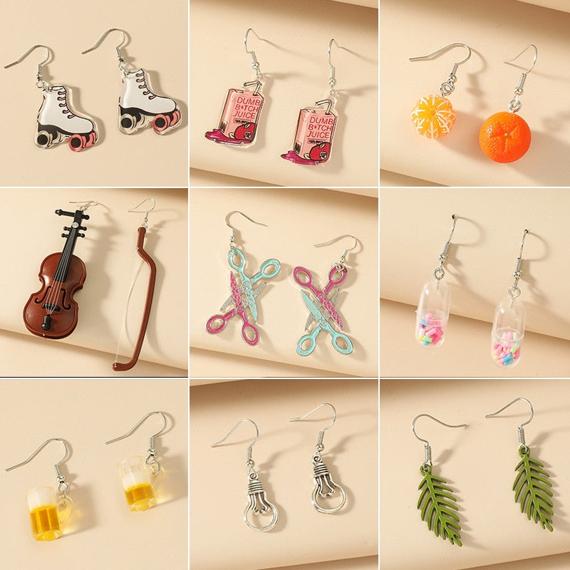 Creative Cute Funny Pendant Earrings - Orchid Unique 