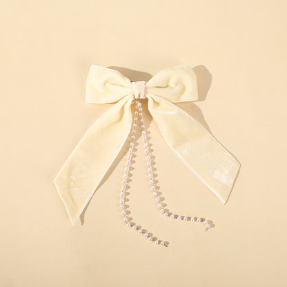 Vintage Bow Pearl Chain Hairpins - Orchid Unique 