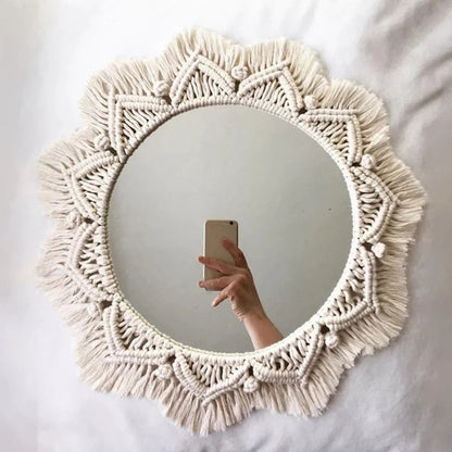 BOHO Macrame Decorative Wall Mirror - Orchid Unique 