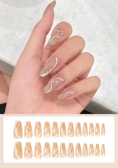 Jelly Press on Fake Nails - Orchid Unique 