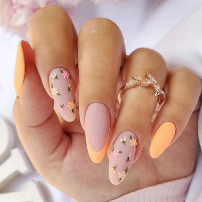 Fake Nails With stylish Decorations - Orchid Unique 