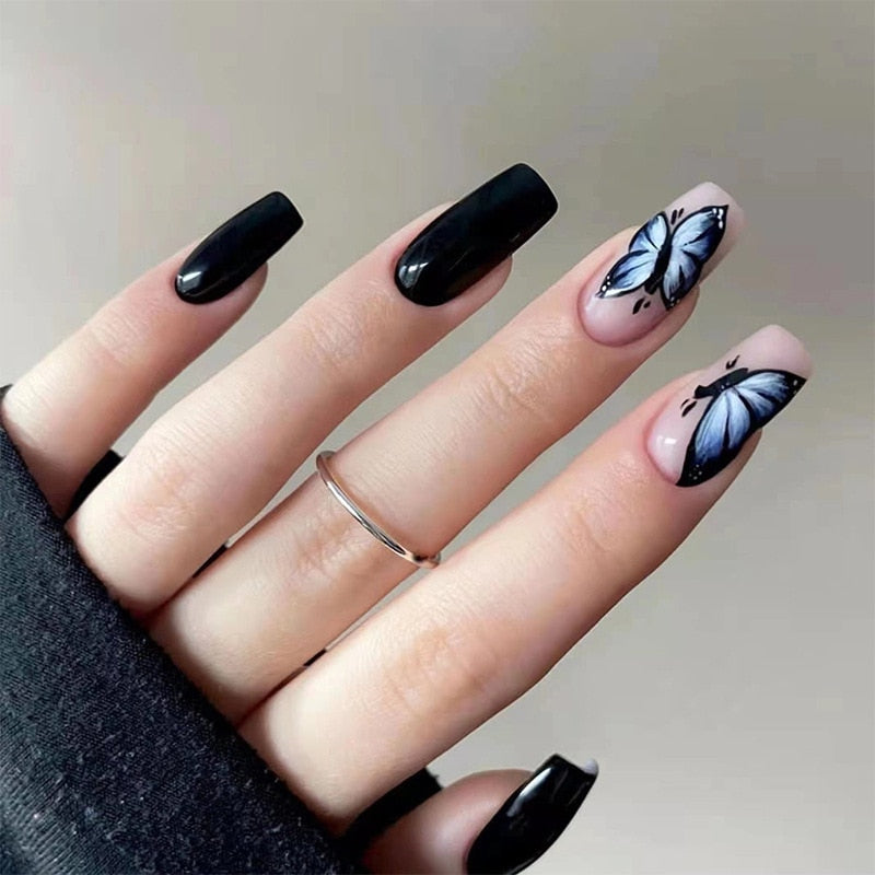 Fake Nails With stylish Decorations - Orchid Unique  Orchid Unique 