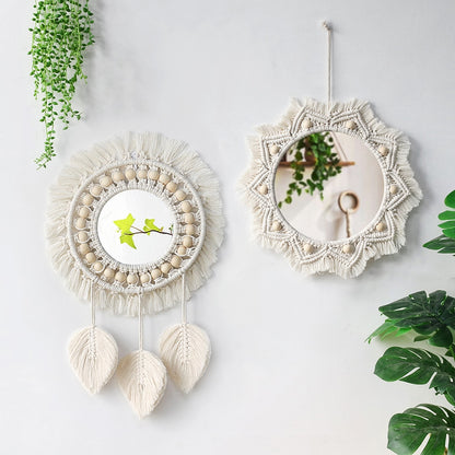 BOHO Macrame Decorative Wall Mirror - Orchid Unique 