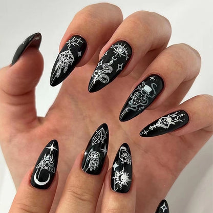 Fake Nails With stylish Decorations - Orchid Unique 