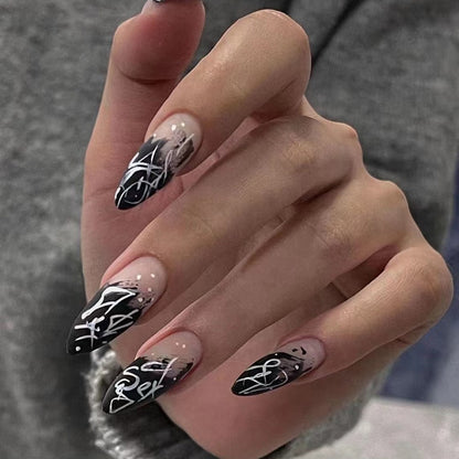 Fake Nails With stylish Decorations - Orchid Unique 