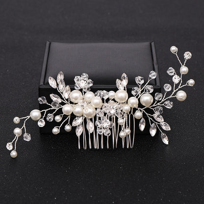 Rhinestone Bridal Hair Comb Pearl Tiaras - Orchid Unique 