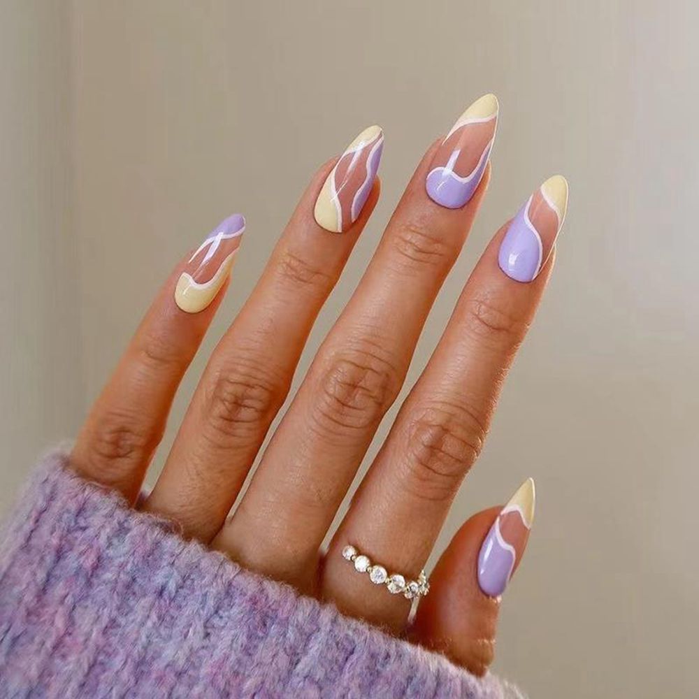 Cloud Pattern Design False Nails - Orchid Unique  Orchid Unique 