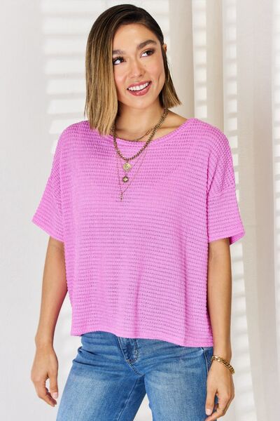 Zenana Full Size Round Neck Short Sleeve T-Shirt Orchid Unique 