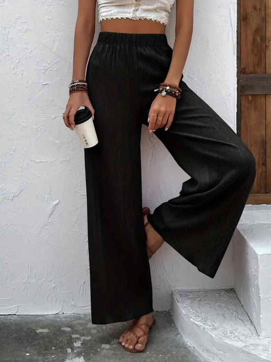 Full Size High Waist Wide Leg Pants Orchid Unique 